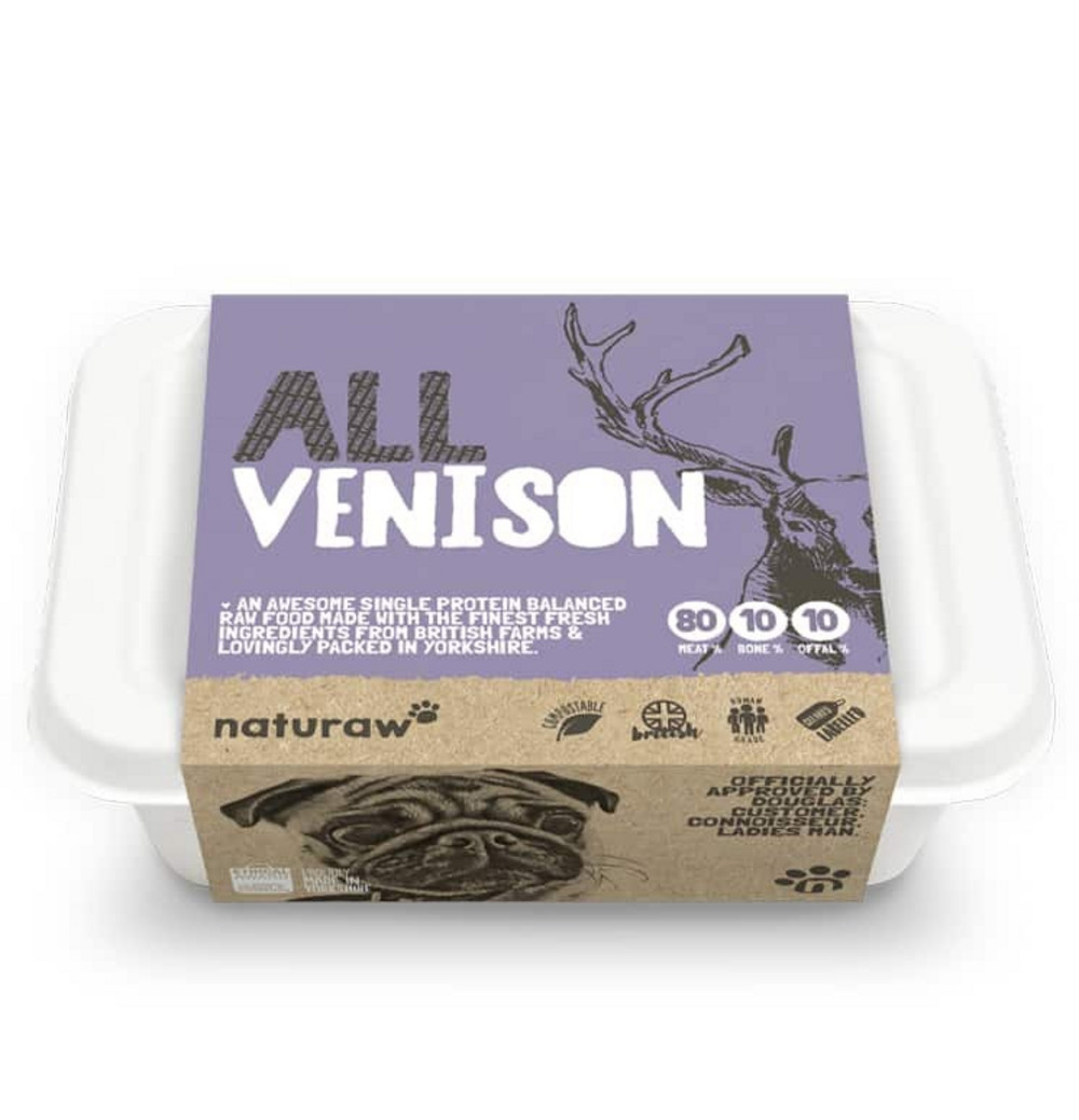Naturaw All Venison Raw Food For Working Dogs 500g