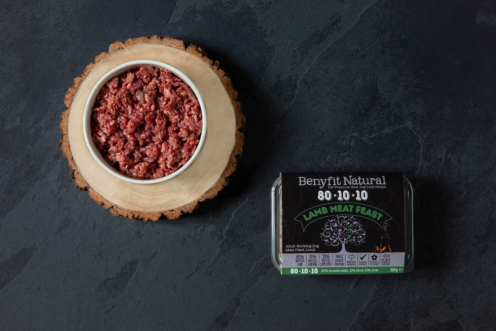 80*10*10 Lamb Meat Feast Adult Raw Working Dog Food 500g