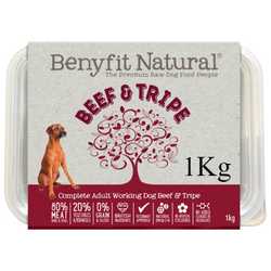 Benyfit Natural Beef & Tripe - Raw Food - For Working Dogs - 1kg