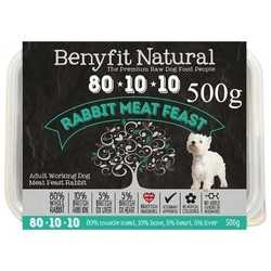 Benyfit Natural Rabbit Meat Feast - Raw Food - Working Dogs - 500g