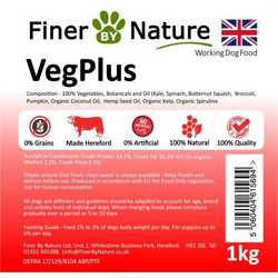 Finer By Nature VegPlus - Raw Food - Working Dog - 1kg