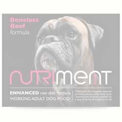 Nutriment Boneless Beef - Raw Food - For Working Dogs - 500g
