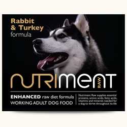 Nutriment Rabbit with Turkey Formula - Raw Food - For Working Dogs - 500g