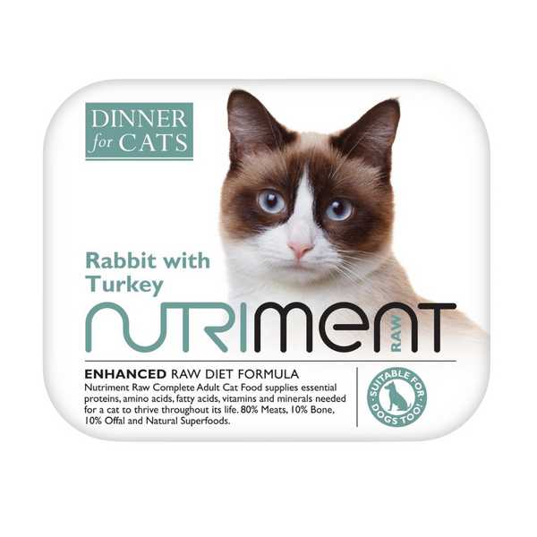Nutriment Dinner For Cats - Rabbit & Turkey - Raw Food - 175g