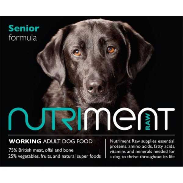 Nutriment Senior Formula - Raw Food - For Senior Working Dogs - 500g