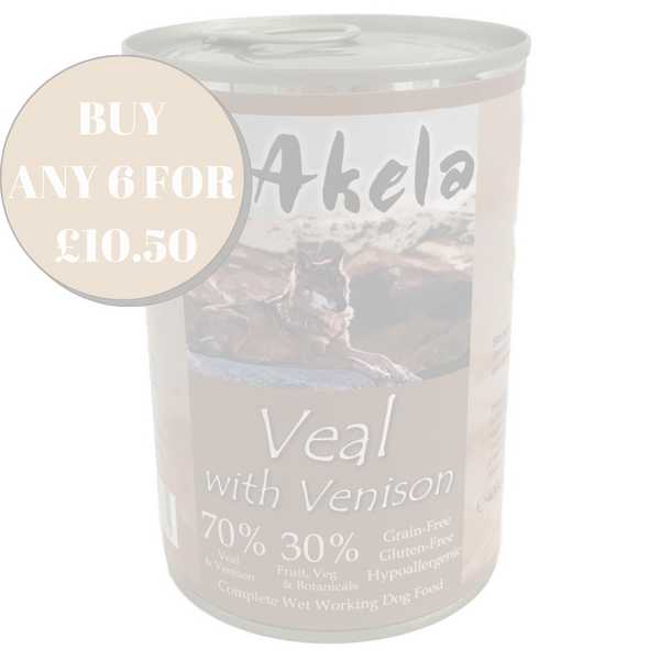 Akela Veal with Venison - Wet Food - For Working Dogs 