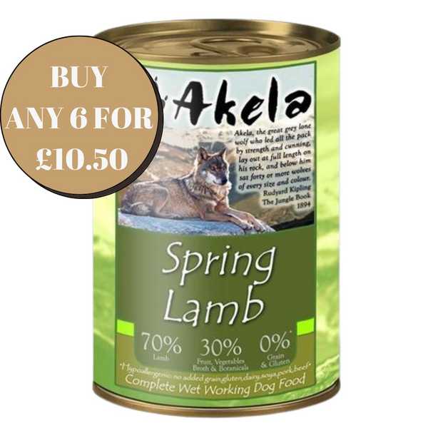 Akela Spring Lamb - Wet Food - For Working Dogs 